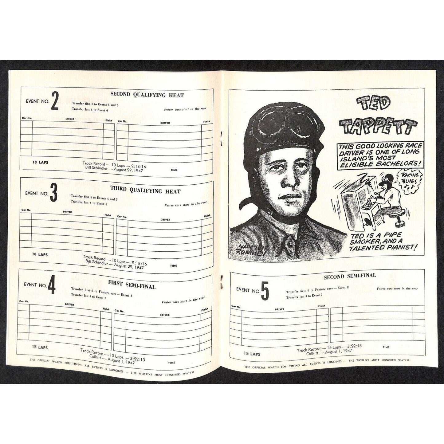 Hinchliffe Stadium Midget Auto Races 6/4 1948 Program Ray Nestor 8p VGC Scarce