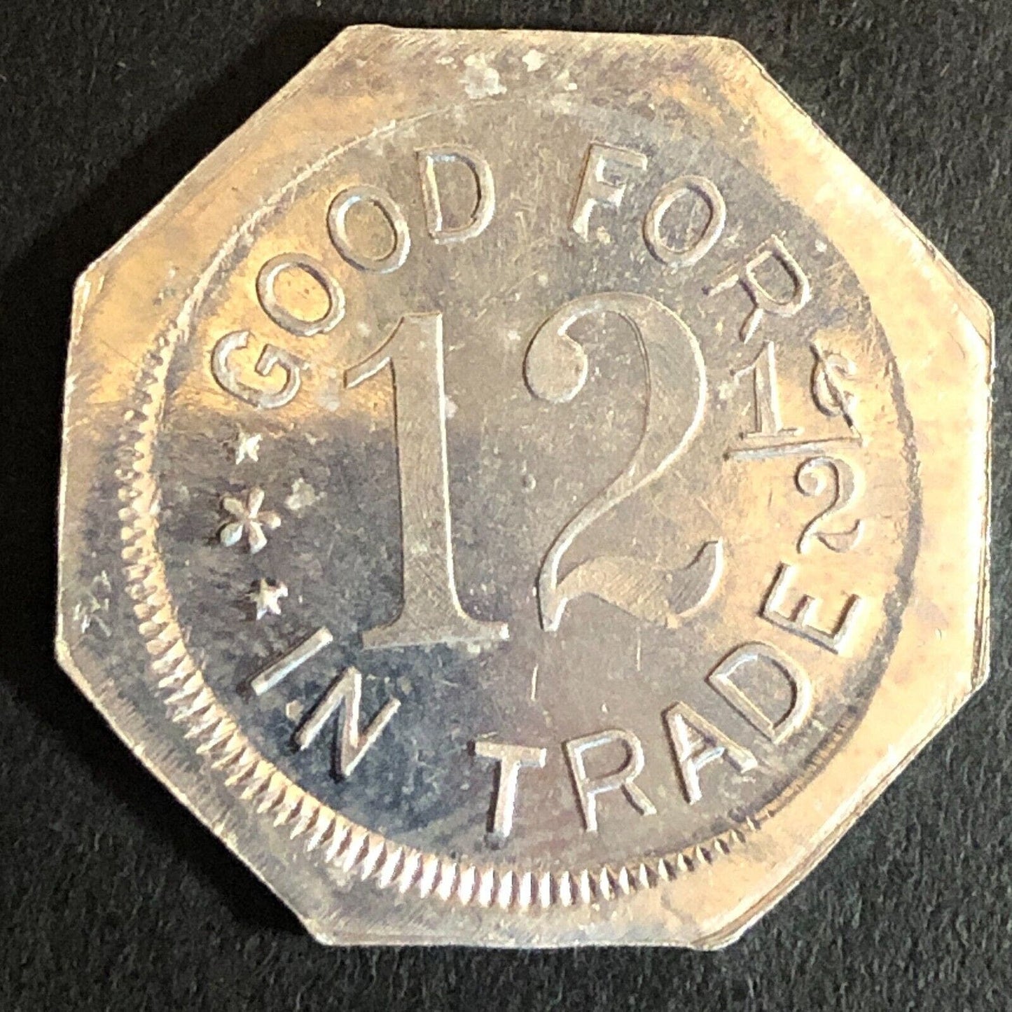Duncan and Denman Livermore CA Cigars? c1917 Alum G/F 12 1/2¢ Trade Token 25mm