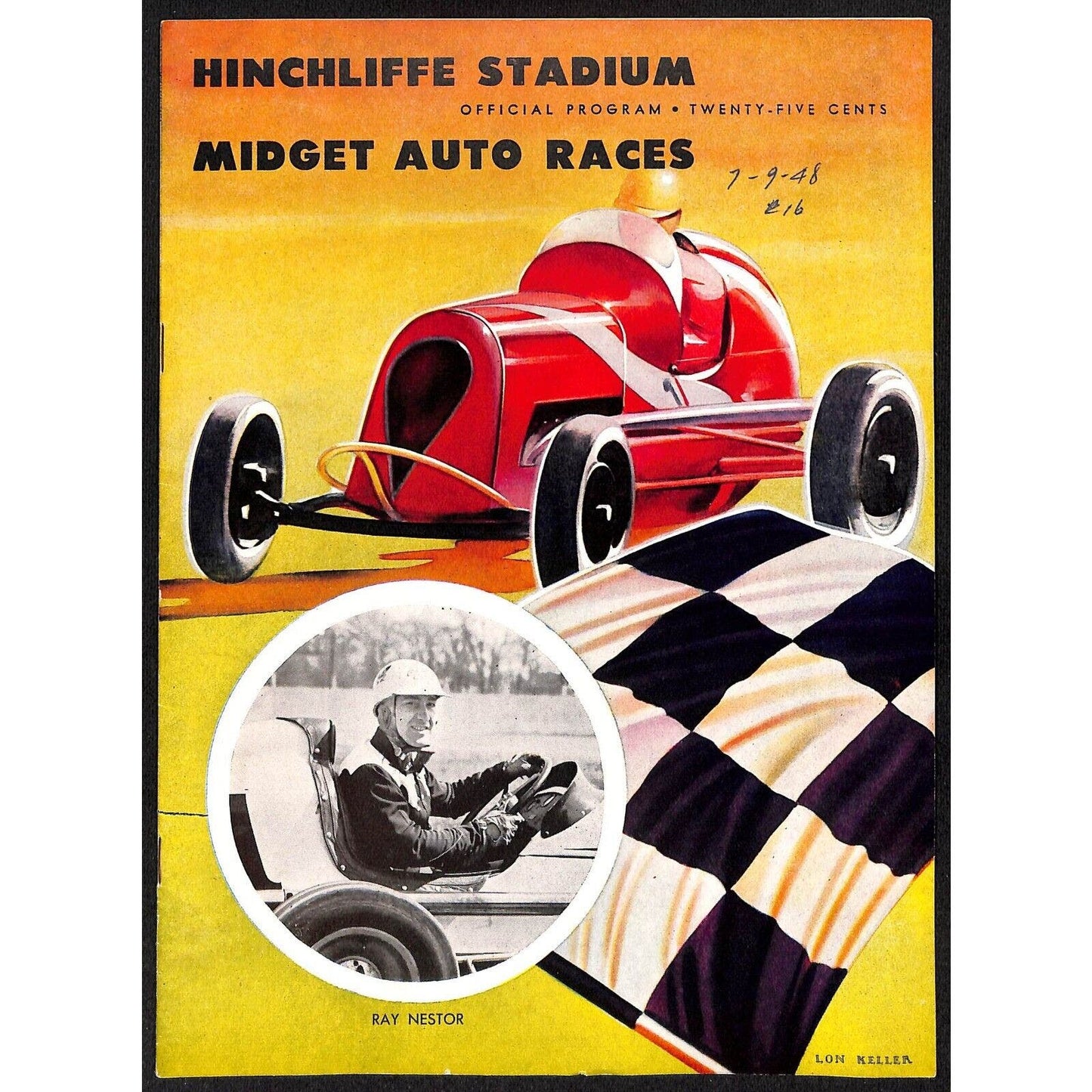 Hinchliffe Stadium Midget Auto Races 7/9 1948 Program Kay Nestor 8pp VGC Scacre