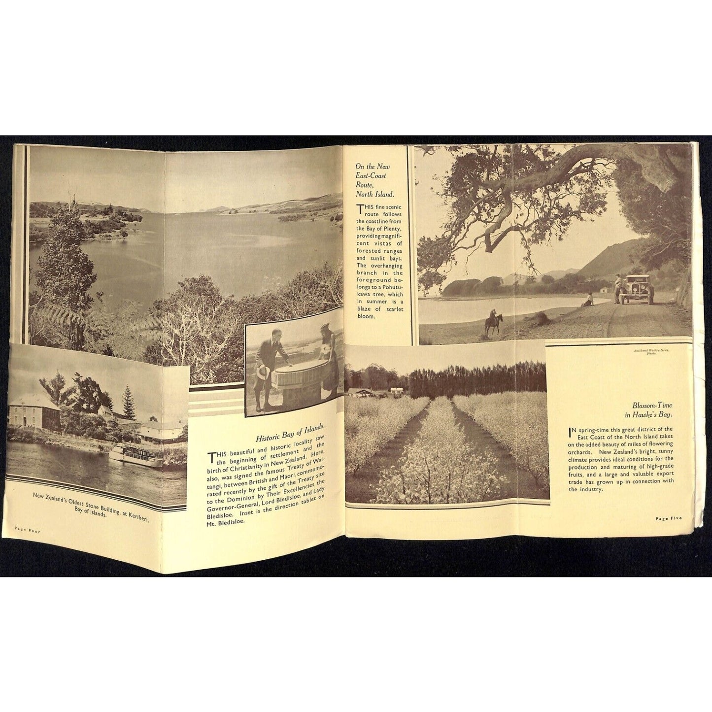 New Zealand "Scenic Playground of the Pacific" Pictorial Travel Guide 32pp c1933