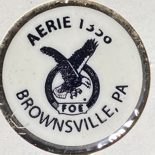 Brownsville, PA FOE Aerie 1356 Plastic Drink Token G/F One Can Soda Pop