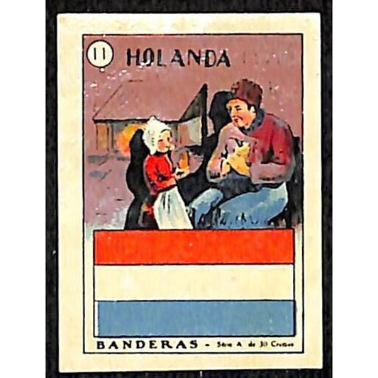 Netherlands / Holanda Country Banderas / Flag Matchbox Label Series Vintage #11