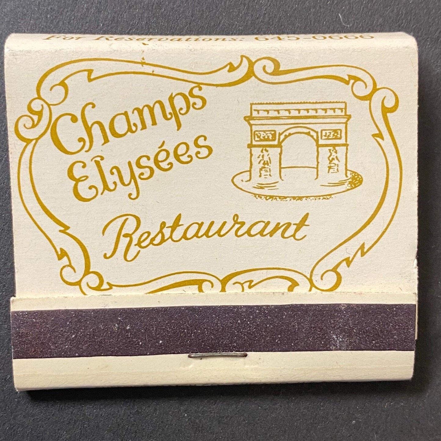 Champs Elysees Restaurant Chicago Full Matchbook c1967-74 Scarce
