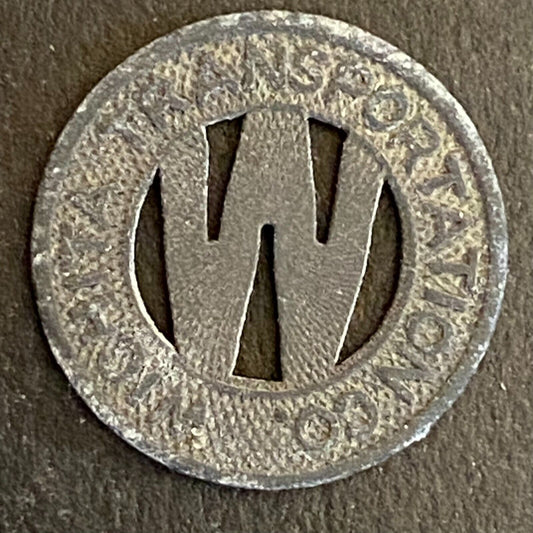 Wichita Transportation Corp. G/F One Fare Transit Token Zinc 16mm