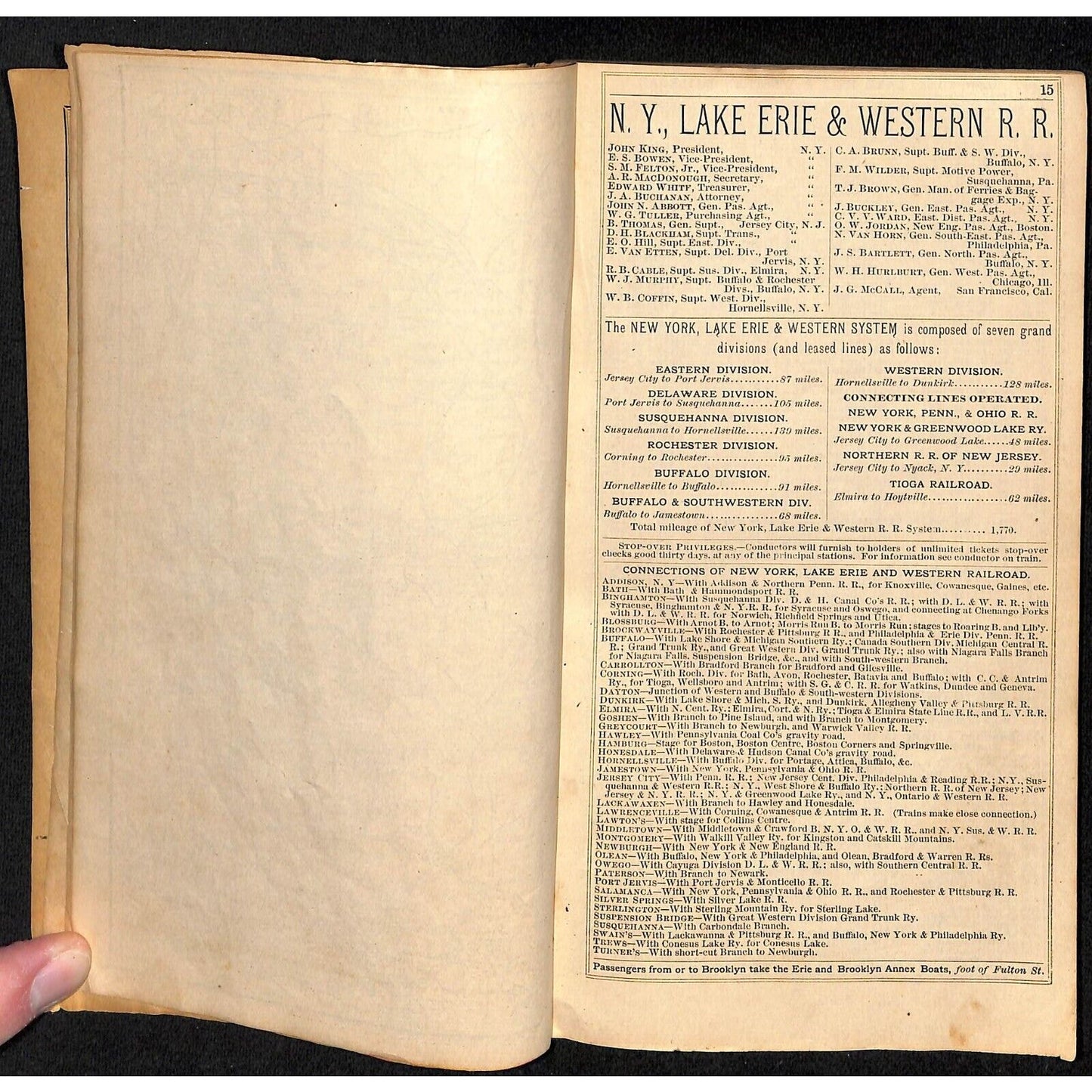 1885 Commercial Travelers Railroad Guide & Hotel Directory NY & NE States 112pp