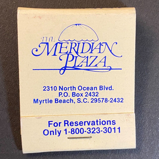 Meridian Plaza Myrtle Beach, SC Full Matchbook c1975-80 Scarce