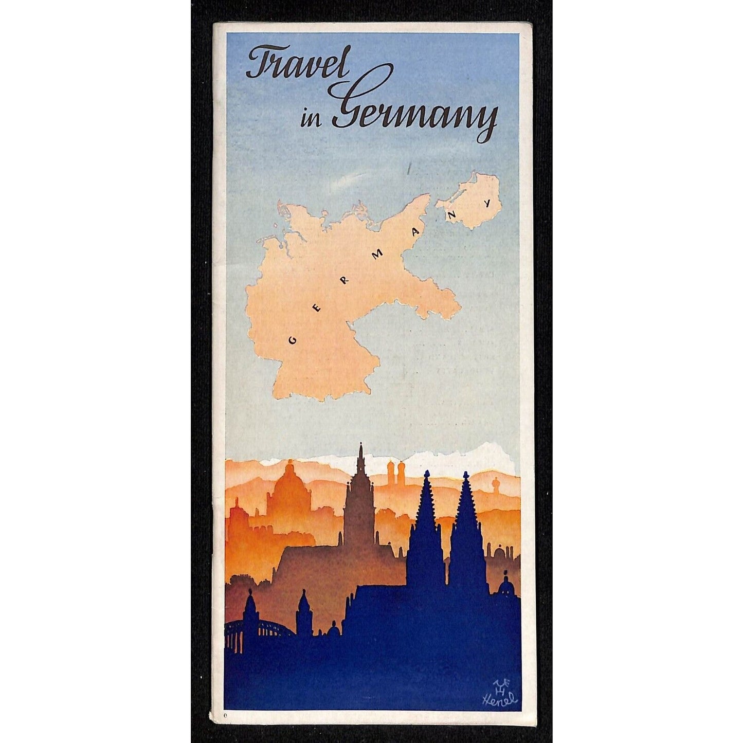 1937 "Travel in Germany" Travel Brochure 51pp w/ 16 3/4" x 19 1/2" FO Map