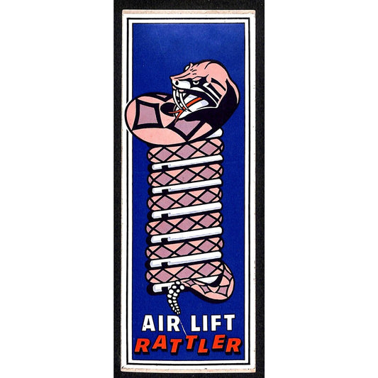 Air Lift Rattler Shock Absorber Racing Auto Sticker Decal c1970 7"