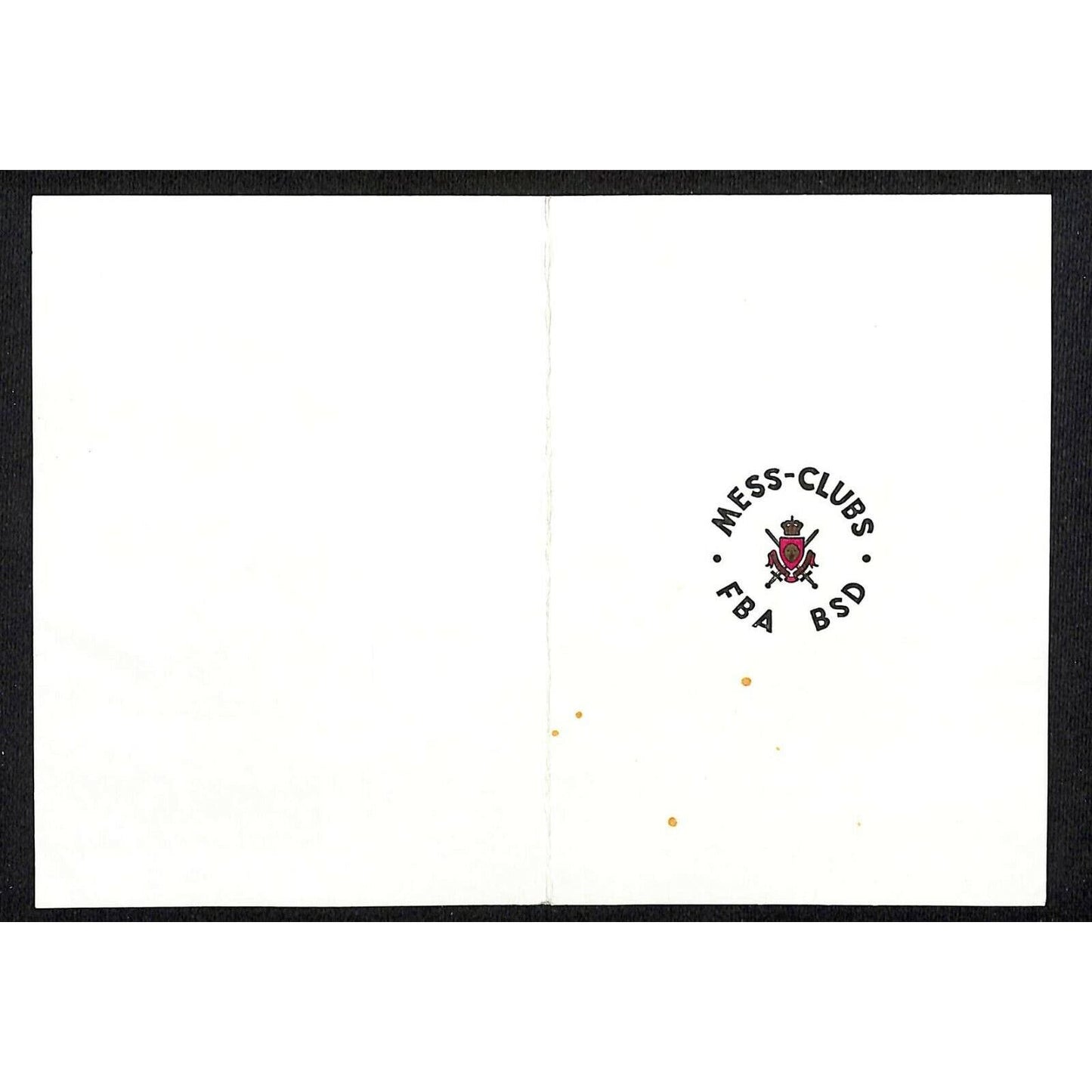 1983 Mess Clubs FBA BSD Maison Belge - Belgisch Huis / Koeln Restaurant Menu
