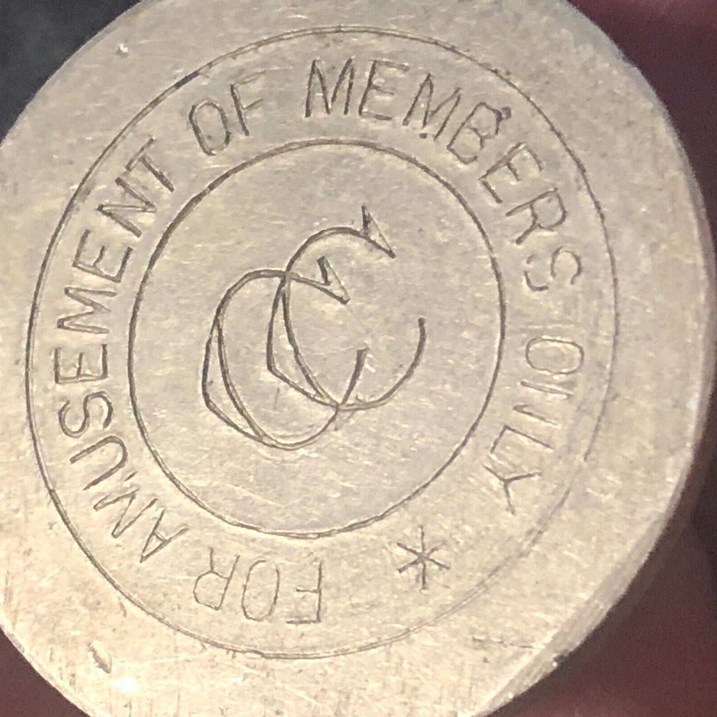 "For Amusement of Members Only" "CC" WM Mystery Trade Token 27.7mm