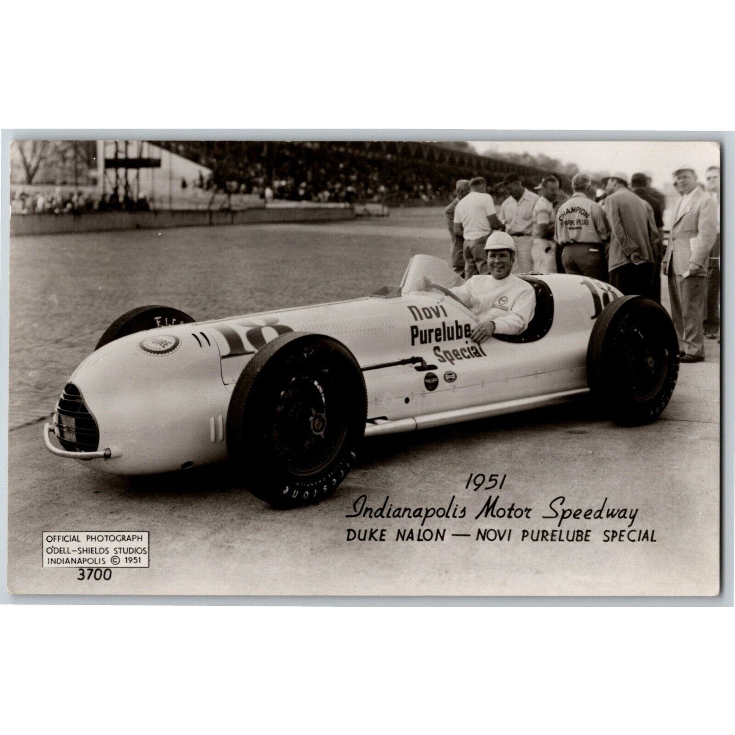 Indy 500 RPPC Postcard "1951 Duke Nalon" Official Race Photo Unposted VGC