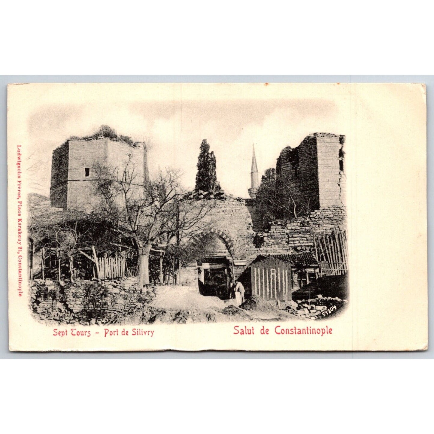 French Postcard "Seven Towers - Port of Silivry" Turkey 1901-1907 NP VGC