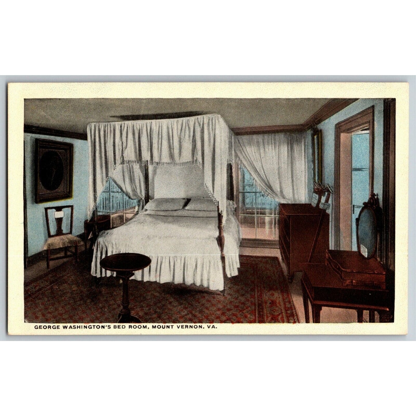 George Washington's Bedroom, Mount Vernon, VA - Vintage Postcard - NP