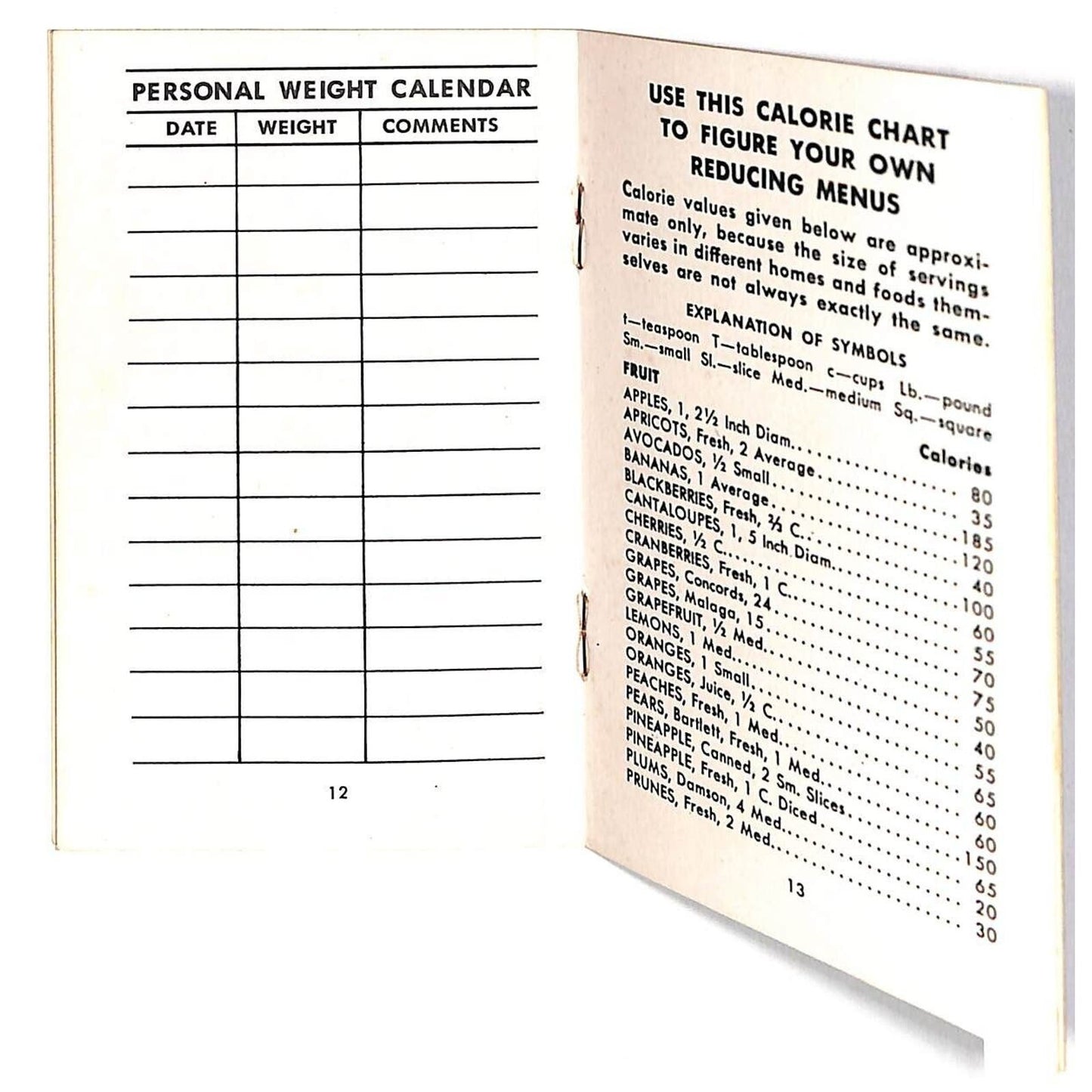 Roman Meal "Keep Slim...Keep Trim" Calorie Weight Control Booklet 24pp. Scarce