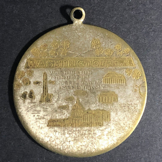 Washington, DC Monument Capitol Jefferson Memorial Pendant Token 35mm c1930's