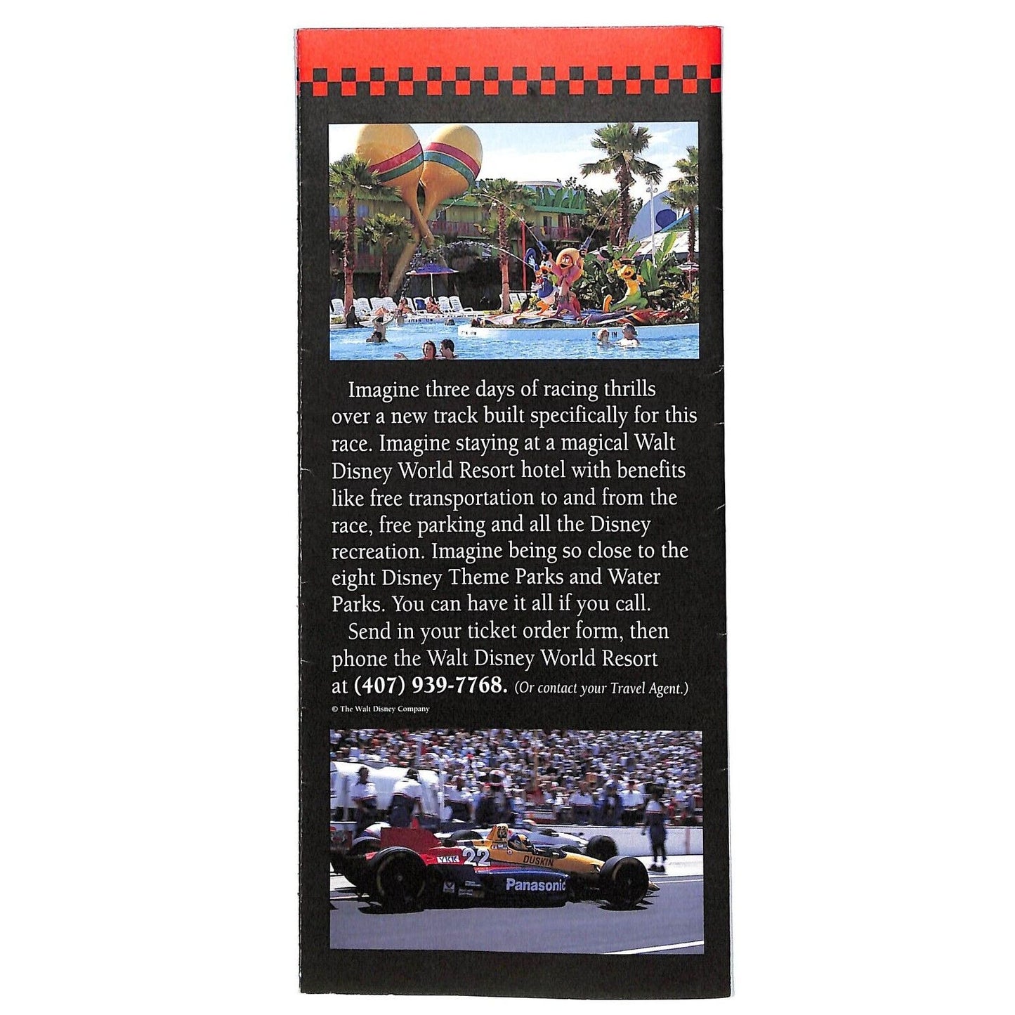 1996 Walt Disney World Speedway Indy 200 Ticket Info & Order Form VGC Scarce 500