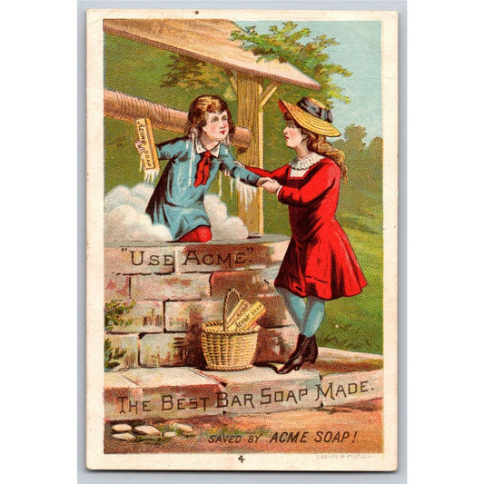 Lautz / Acme Bar Soap Funny Victorian Trade Card Sudsy Water Well *Billhead*