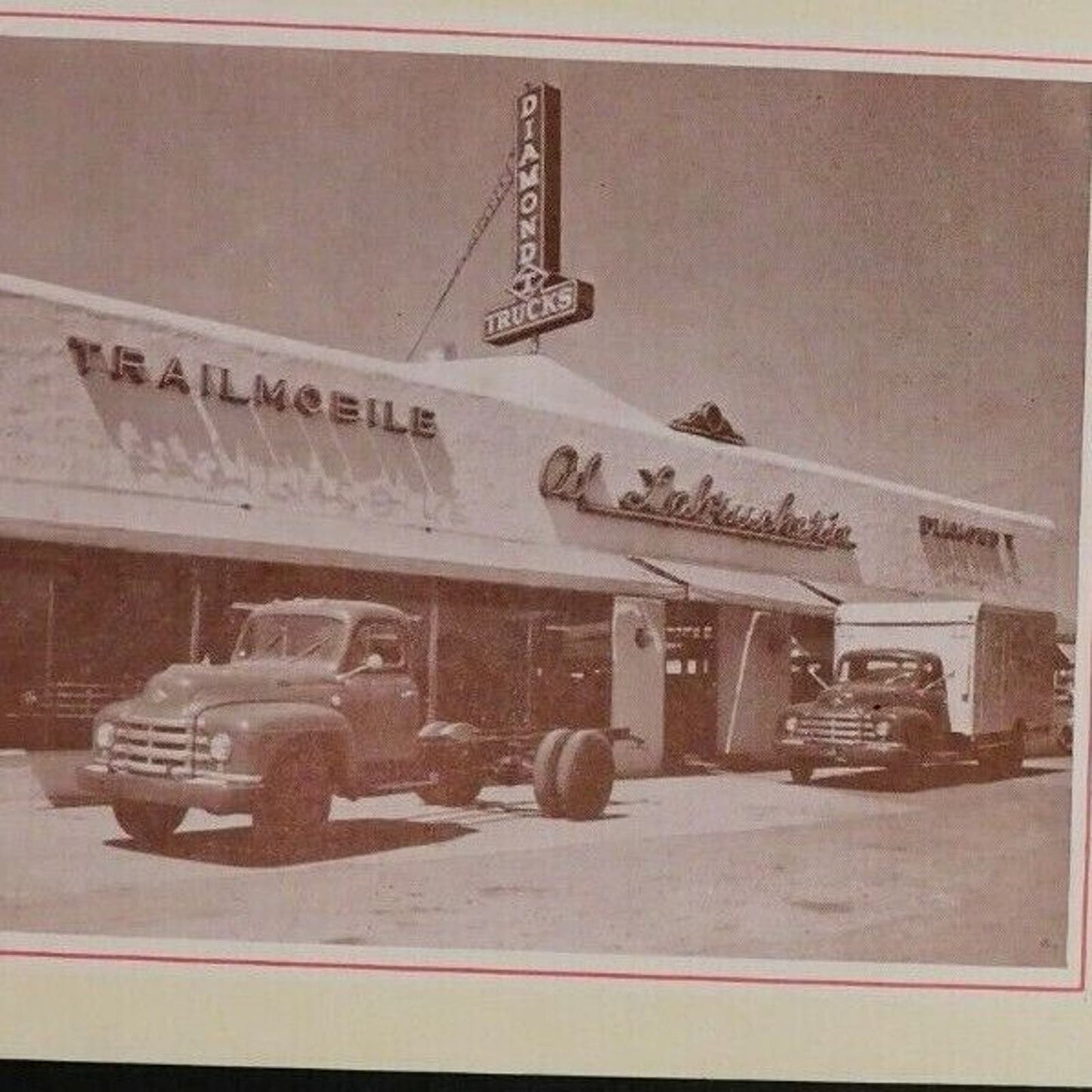 March 1952 Calendar Ink Blotter Diamond T Truck Al P. Labrucherie Stockton, CA