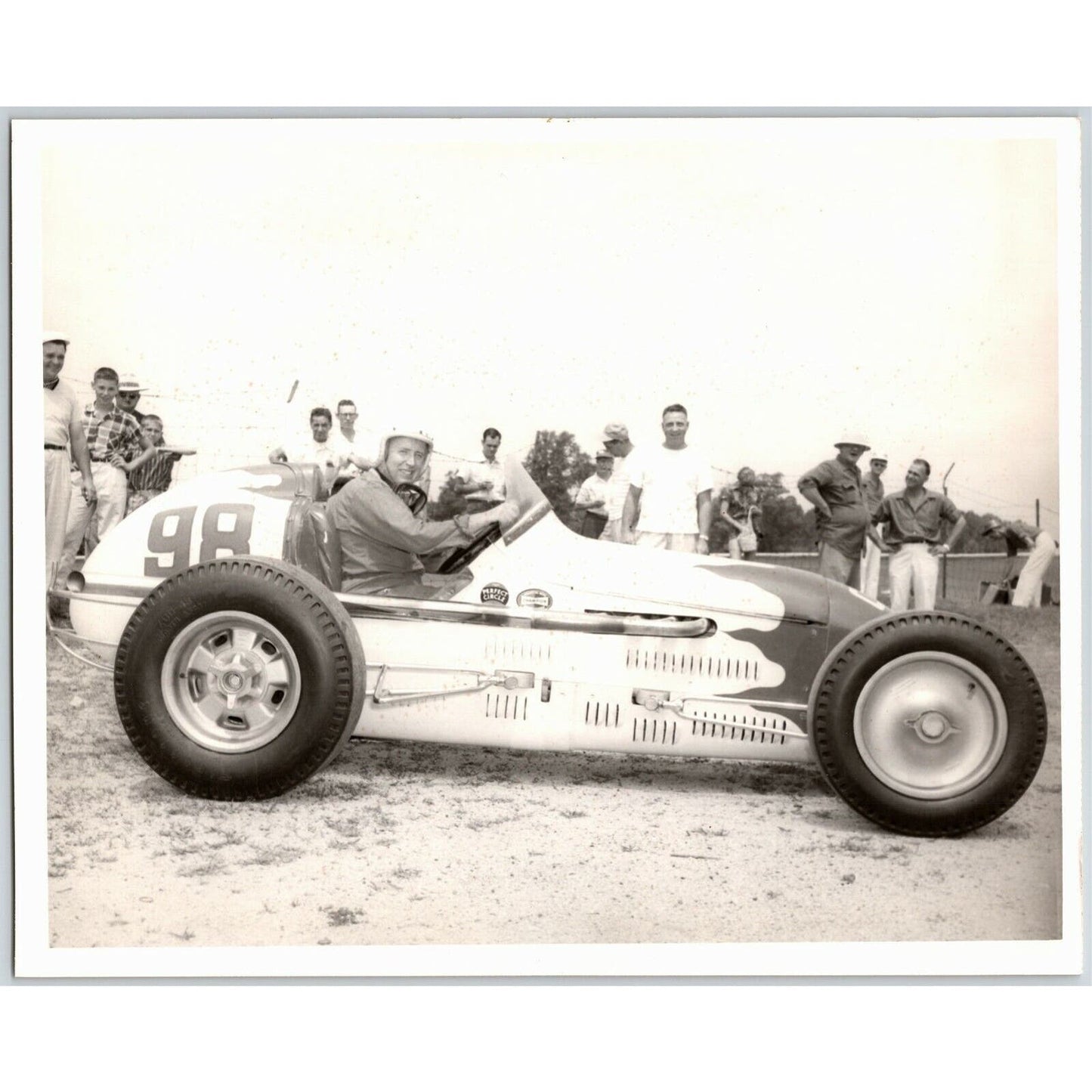 Indy 500 1952 Troy Ruttman Car # 98 ?? 8x10 Glossy B&W Repro on Kodak Paper