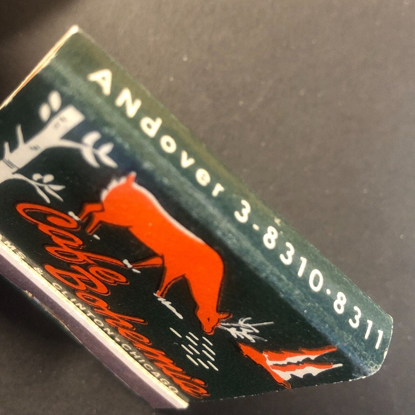 Cafe Bohemia Chicago Wild Game FEATURE Vintage Full Matchbook c1950's-60's