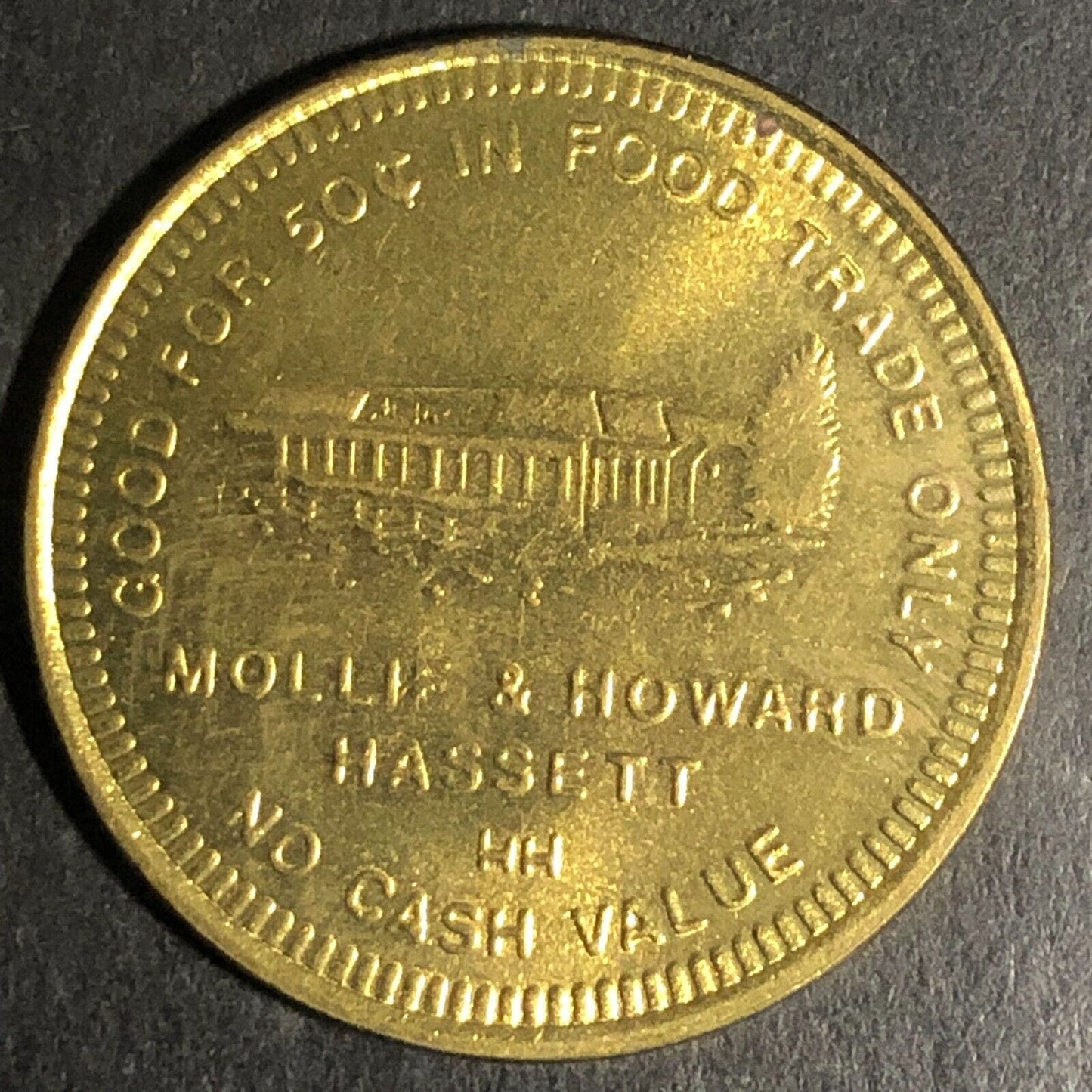 Mollies (Restaurant) Since 1983 N. Klamath Falls, OR Brass G/F 50cToken 28.5mm