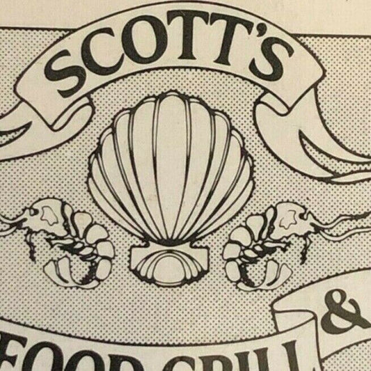 c1990 's Vintage Wooden Matchbox Matchbook "Scott's Seafood Grill" Oakland, CA