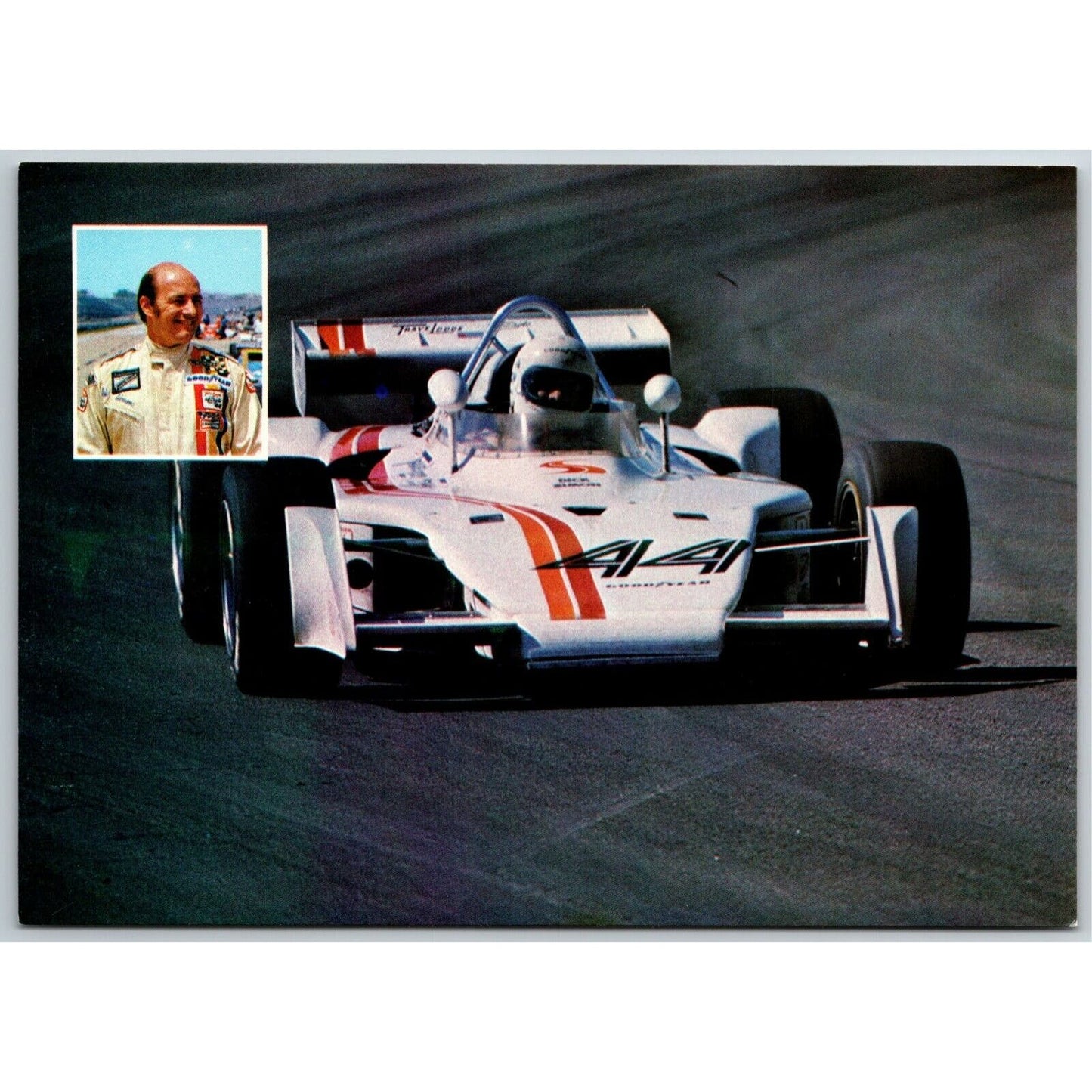 Vintage Oversized Indy 500 Postcard c1977 "Dick Simon" 5" x 7" NOS
