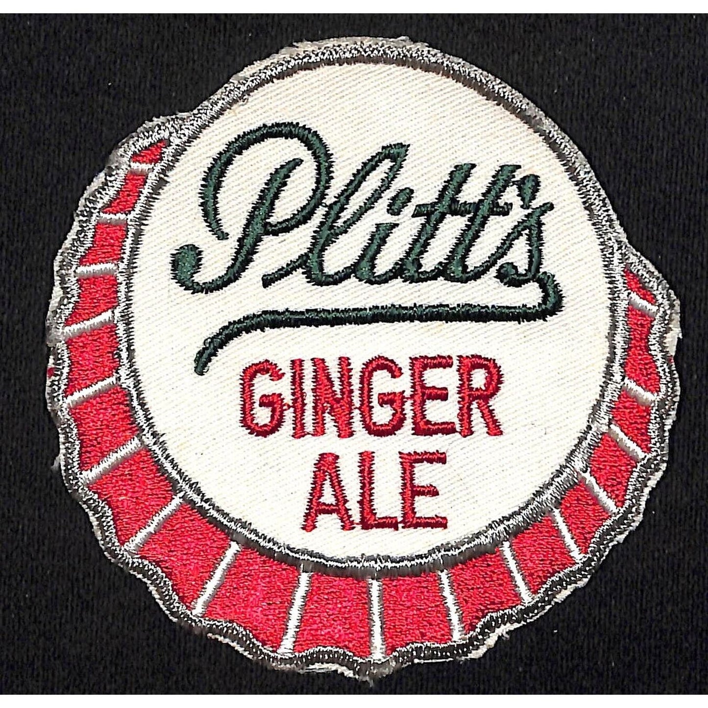 Plitts Ginger Ale Bottle Cap Embroidered Soda Patch c1960's-1970's VGC - Scarce