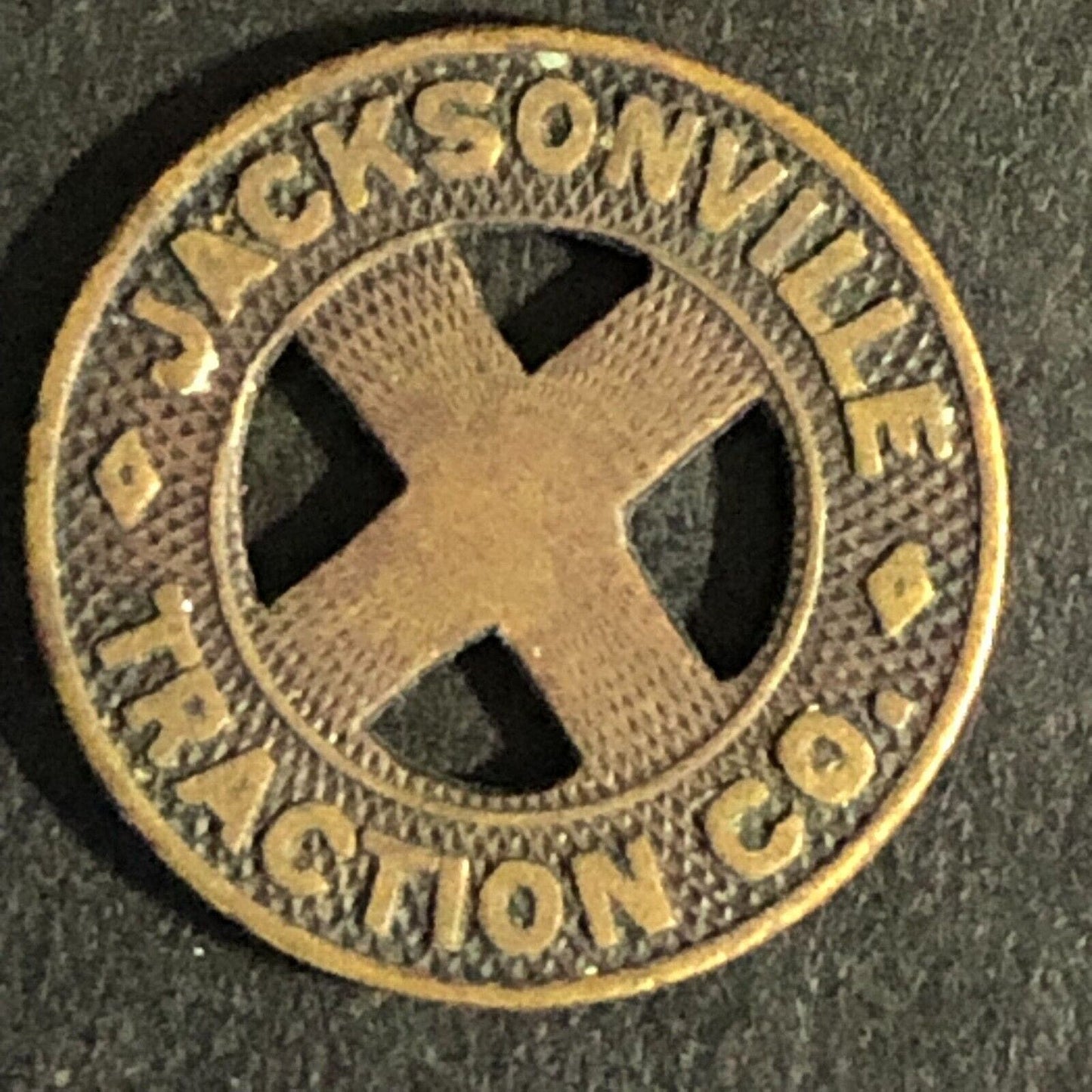 Jacksonville Traction Co. (FL) Bronze Transit Token 16mm "X" Scarce