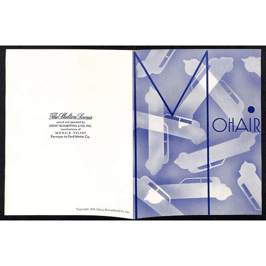Mohair / Ford Single Sheet Brochure Pamphlet VGC c1934 Chicago World's Fair*