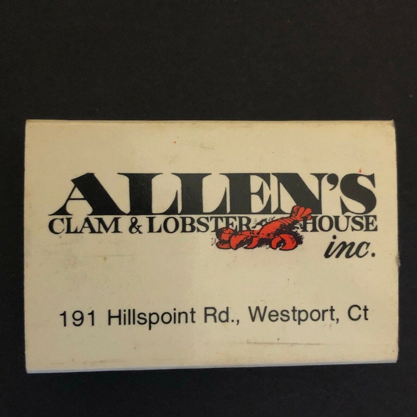 c1980's Wooden Matchboxes / Matchbooks "Allen's Clam & Lobster House" Westport