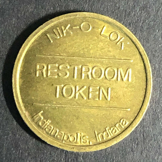 16.51mm Nik-O-Lok Indianapolis, IN Brass Restroom Token - Fauver Collection