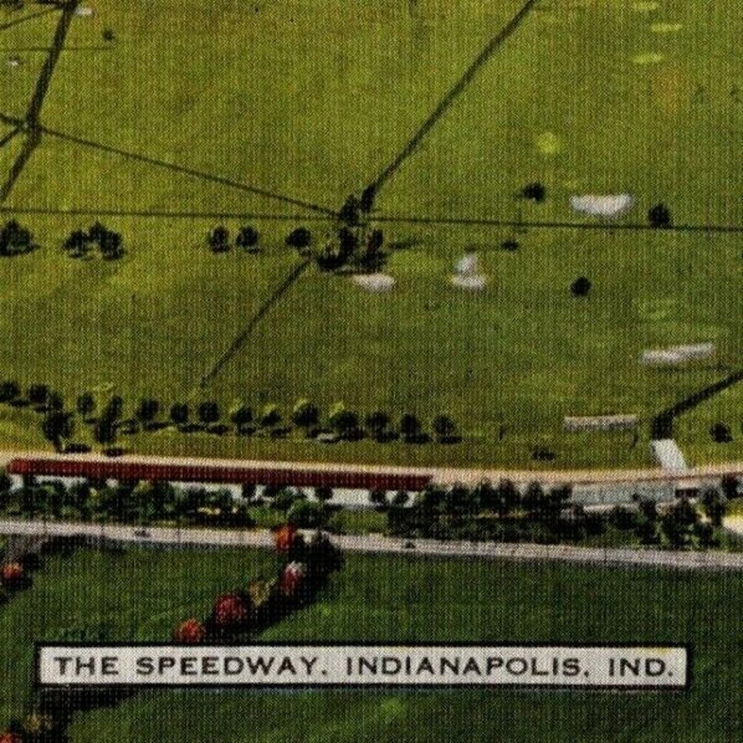 Indy 500 Linen Postcard 1937 "The Speedway, Indianapolis" VGC Unposted