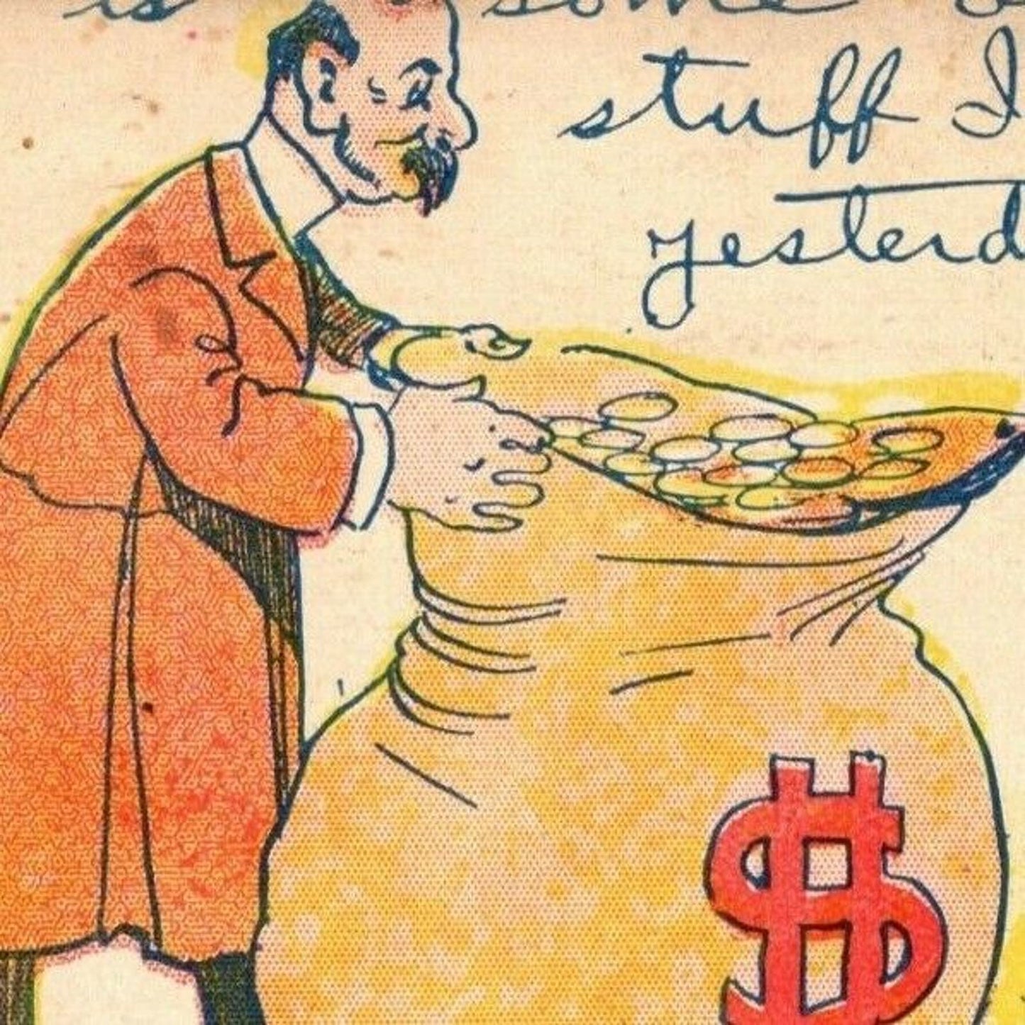 "Some Of The Stuff I Made" c1905 Undivided NP Comic Money bag Humor Postcard