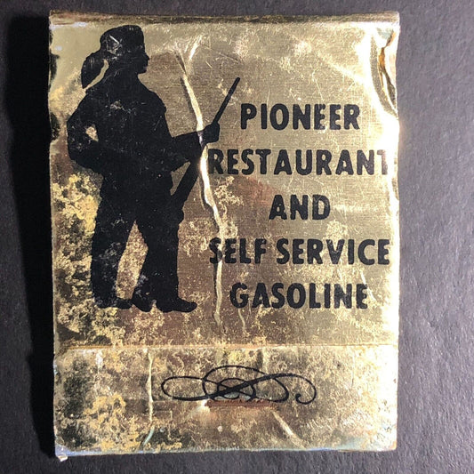 "Pioneer Restaurant and Self Service Gasoline" Westfield, WI Matchbook c1974-84