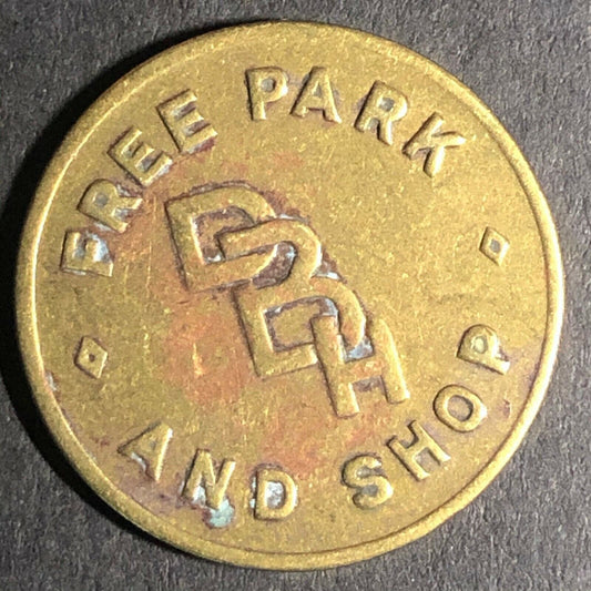 22.35mm Vintage "Downtown Bethlehem" Brass Parking Token - Fauver Coll.