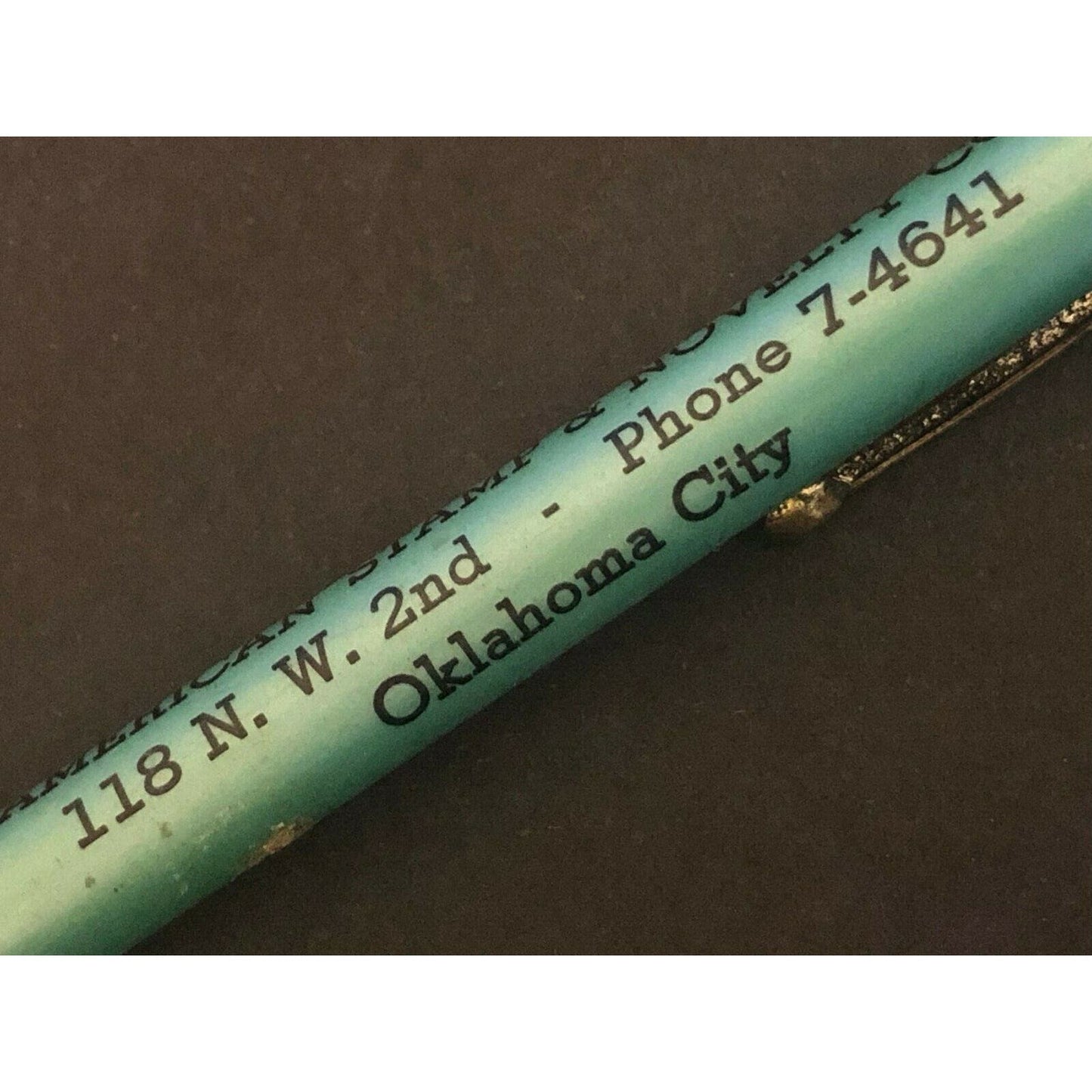 c1950's-60's "Bob Burns stamp & Novelty" Oklahoma City Mech. Advertising Pencil