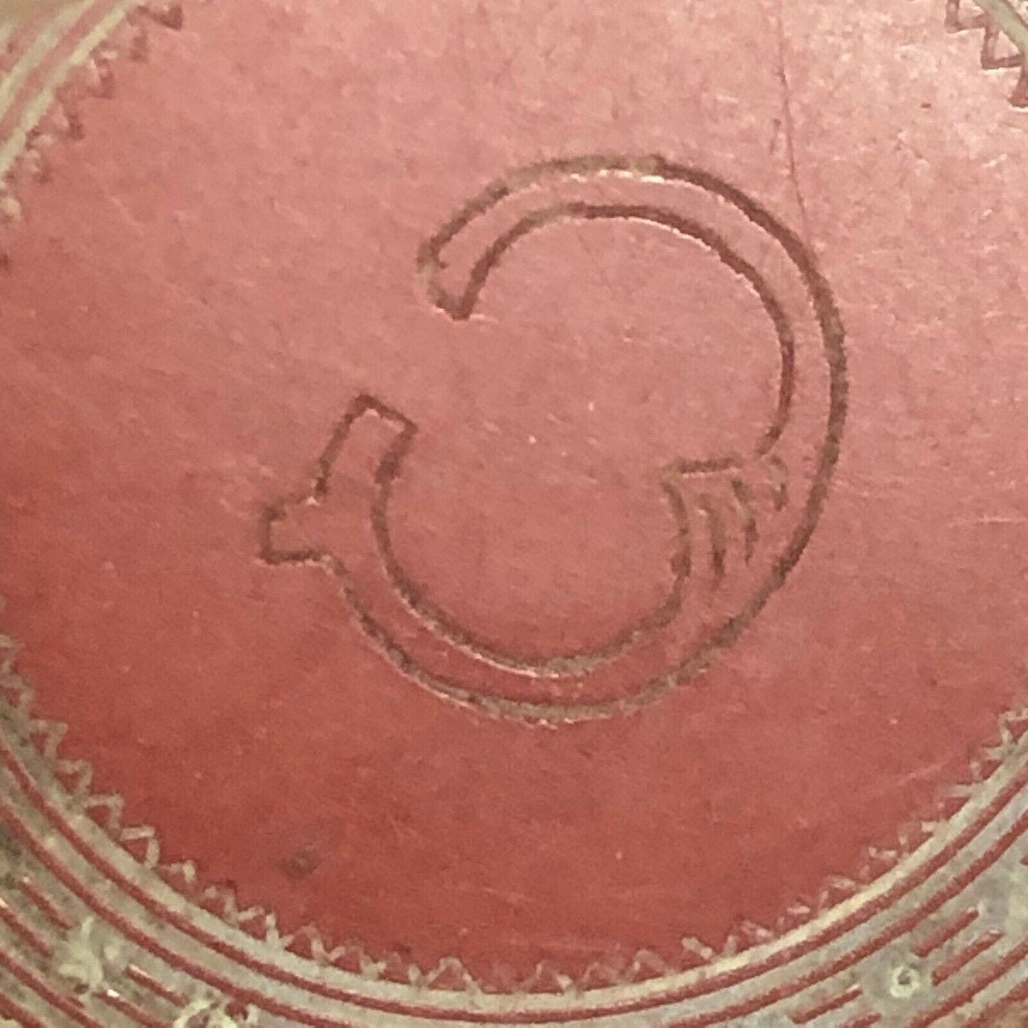 Clay Single Letter "C" Monogram Red Poker Chip - Eisenstadt Coll.