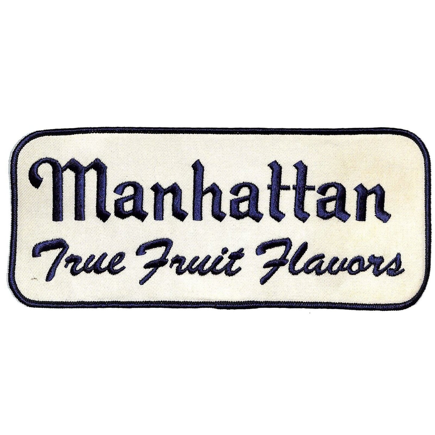 Manhattan Beverages True Fruit Flavors Lg. Embroidered Soda Patch c1950's-60's
