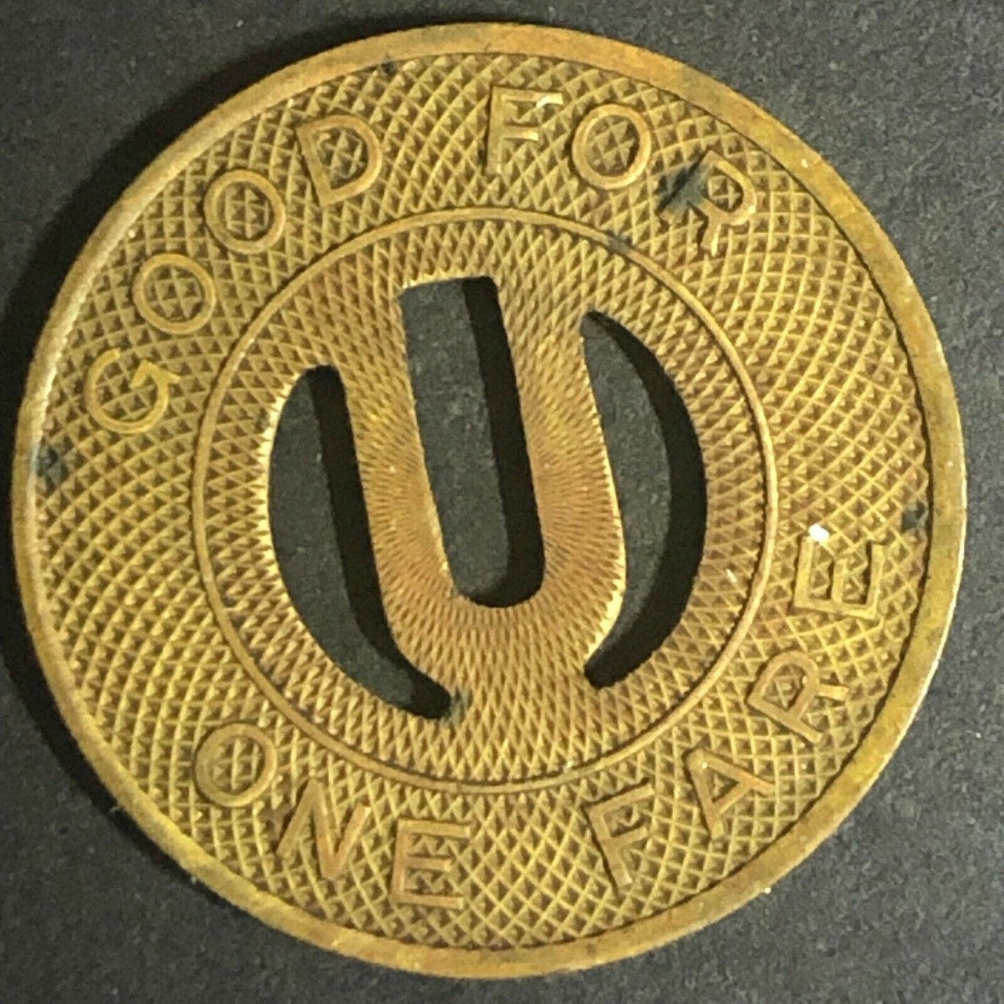c1930-40's 22mm United Suburban Bus Lines Brass G/F Brass Token - Grandville, MI