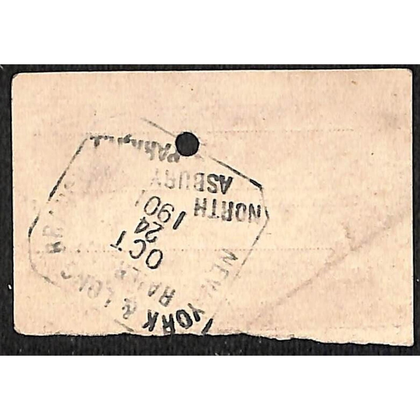 New York & Long Branch Railroad 1901 Ticket North Asbury Park Lakewood NJ #13912
