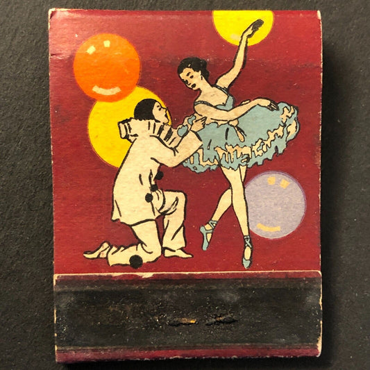 Card Game Scoring Near Full (-1) Matchbook c1935 Harlequin Jester