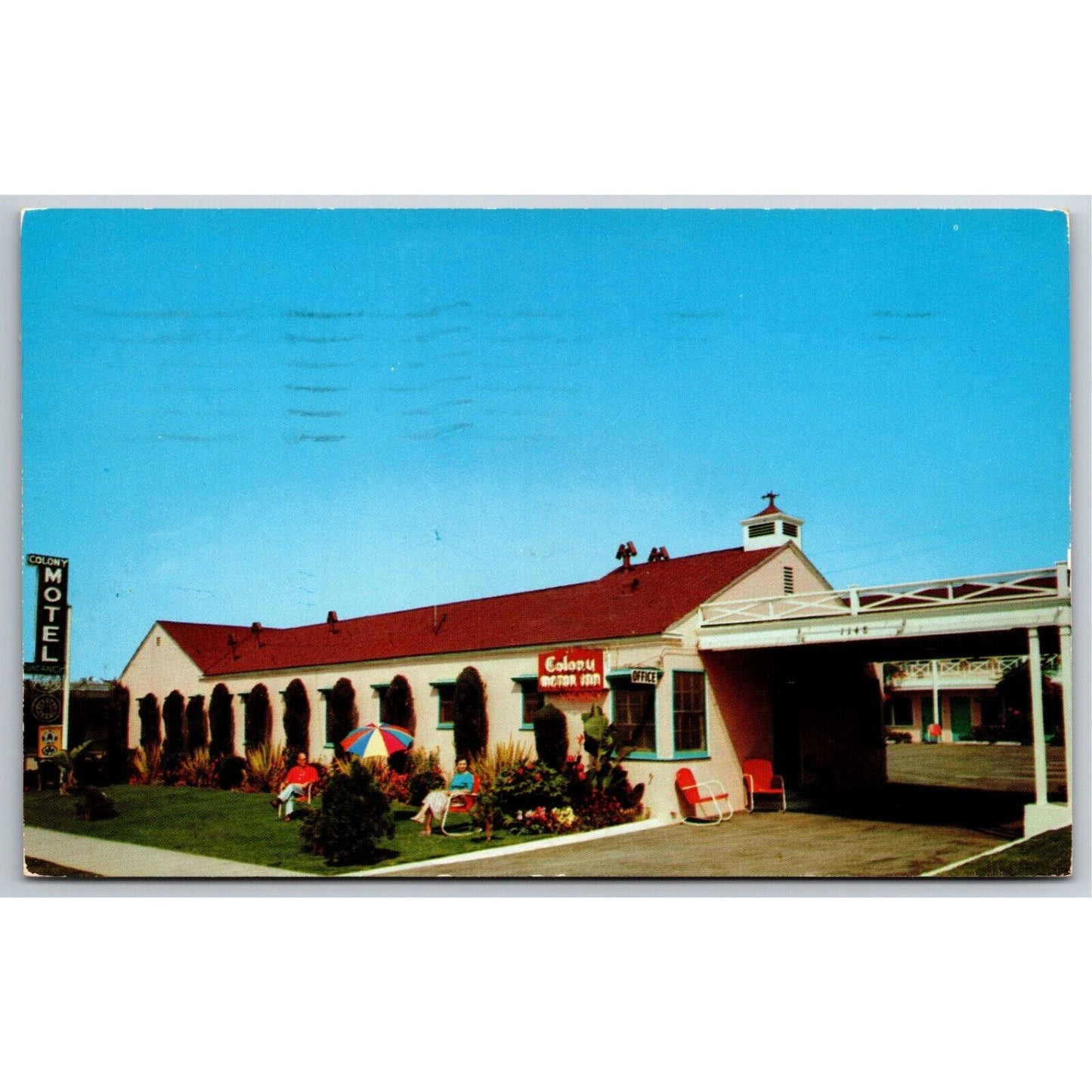 Colony Motor Inn, Los Angeles Postcard PM 1955 VGC