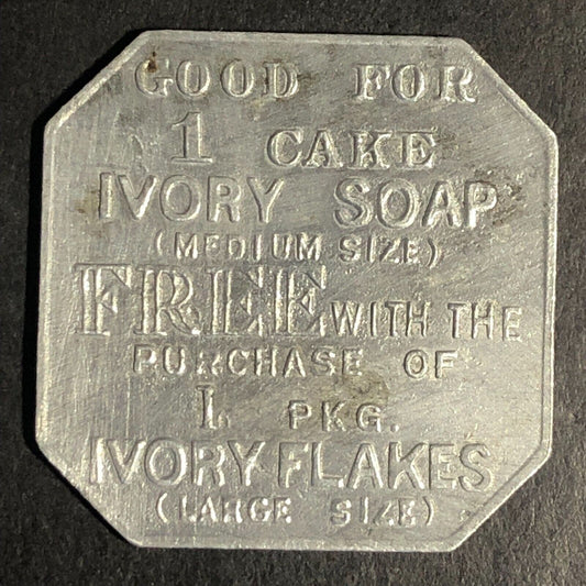 Ivory Flakes Soap Procter and Gamble Alum Trade Token "29" 28mm c1920-30's