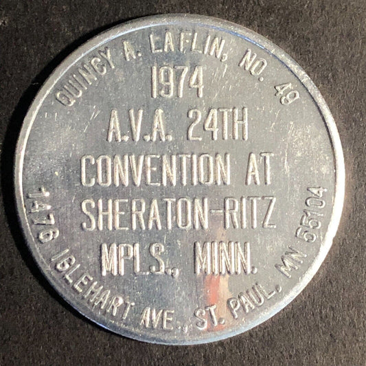 1974 Minnesota AVA Convention " Quincy Laflin" Collector* 1974 Trade Token 32mm