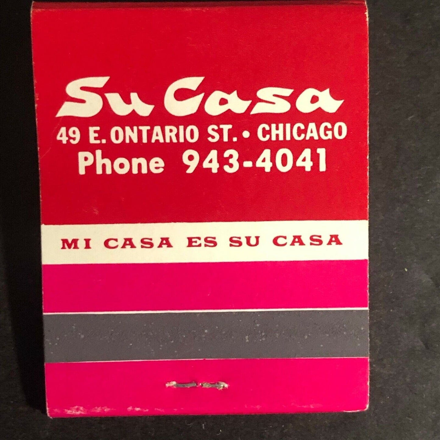 Vintage c1970's-80's Full Matchbook "Su Casa" Mexican Restaurant Chicago
