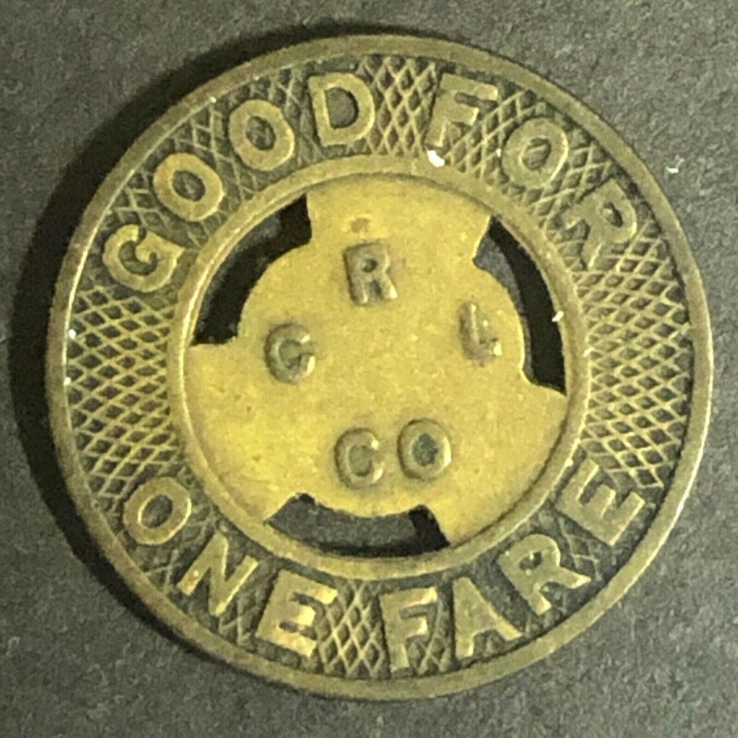c1940-50's 16mm "C R & L Lines" G/F One Fare - Brass Transit Token - Connecticut