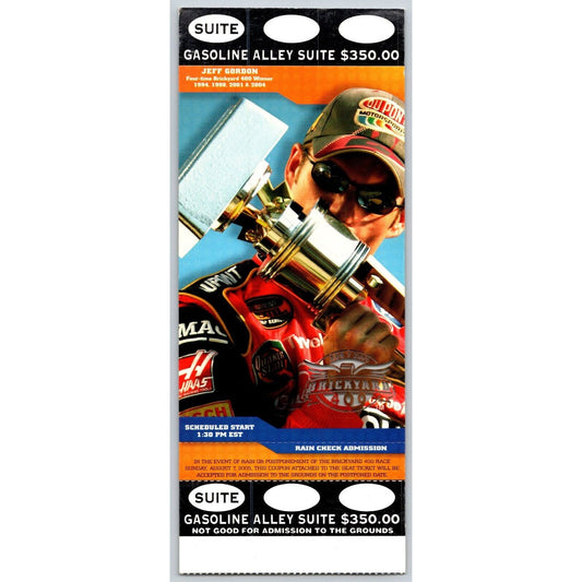 2005 Brickyard Gasoline Alley Suite Ticket Stub Seat - Ron Burton Estate