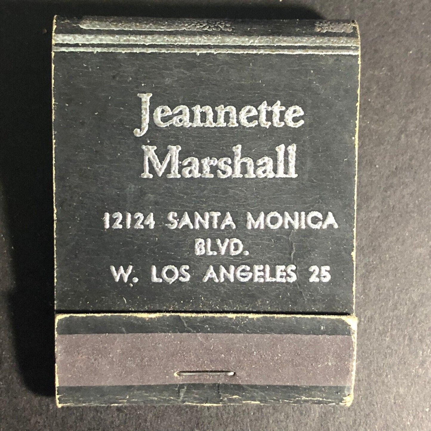 Jeannette Marshall Fashion W. Los Angeles 20-Strike Matchbook c1940's-50s Scarce