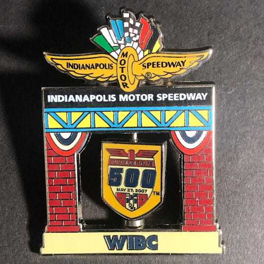 2007 Indy 500 WIBC 1070 Radio Barn Door w/ Spinner Lapel Hat Pin NOS Ltd Ed*